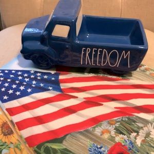 Rae Dunn blue freedom ceramic truck